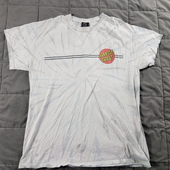 Santa Cruz Classic Dot Mens Large White T Shirt Tee Skateboard Athletic Casual - Picture 2 of 10